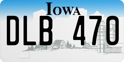 IA license plate DLB470