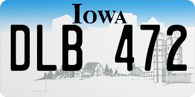 IA license plate DLB472