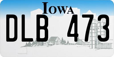 IA license plate DLB473