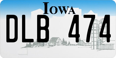 IA license plate DLB474