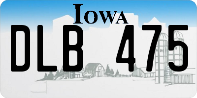 IA license plate DLB475