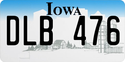 IA license plate DLB476