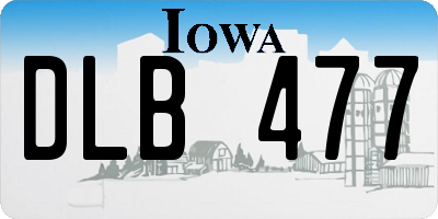 IA license plate DLB477