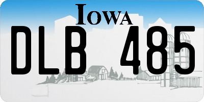 IA license plate DLB485