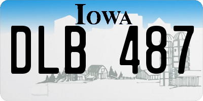IA license plate DLB487