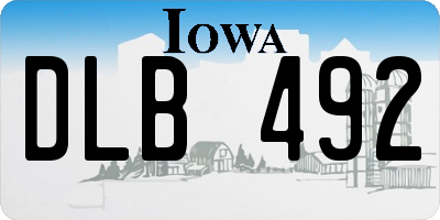 IA license plate DLB492