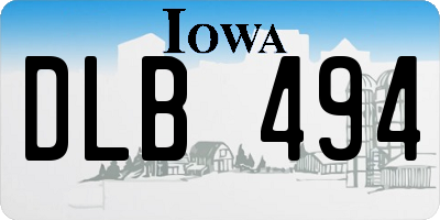 IA license plate DLB494