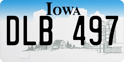 IA license plate DLB497
