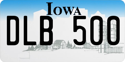 IA license plate DLB500