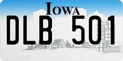 IA license plate DLB501