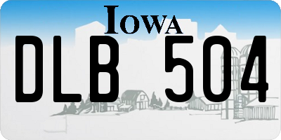 IA license plate DLB504