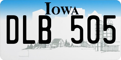 IA license plate DLB505
