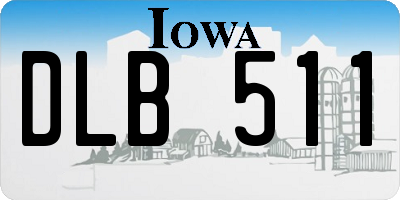 IA license plate DLB511