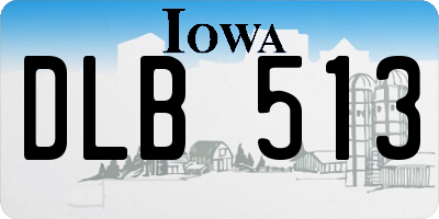 IA license plate DLB513