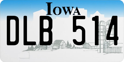 IA license plate DLB514