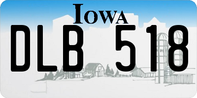 IA license plate DLB518