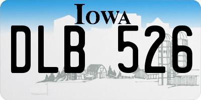 IA license plate DLB526