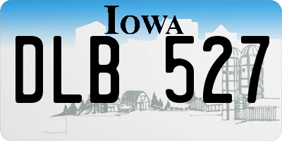 IA license plate DLB527