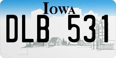 IA license plate DLB531