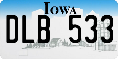 IA license plate DLB533