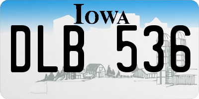IA license plate DLB536