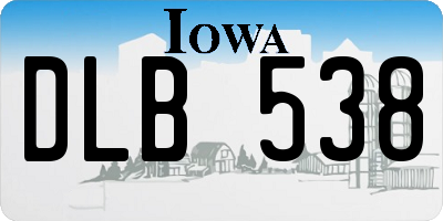 IA license plate DLB538
