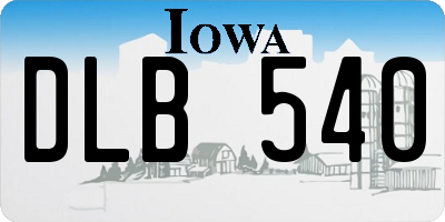IA license plate DLB540