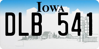IA license plate DLB541