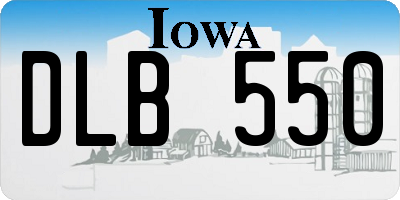 IA license plate DLB550