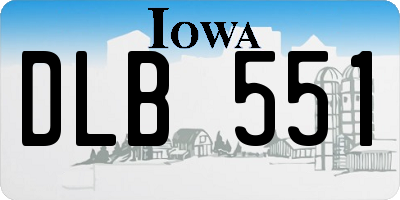 IA license plate DLB551
