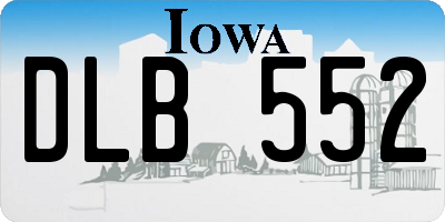 IA license plate DLB552