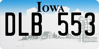 IA license plate DLB553