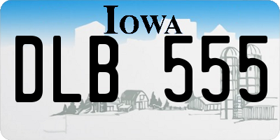 IA license plate DLB555