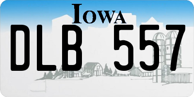 IA license plate DLB557