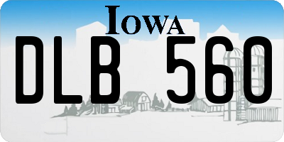 IA license plate DLB560