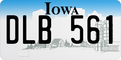 IA license plate DLB561
