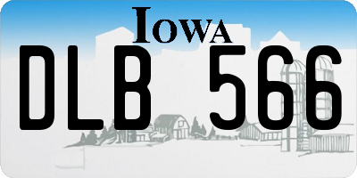 IA license plate DLB566