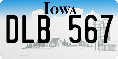IA license plate DLB567