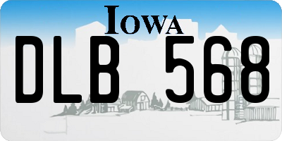 IA license plate DLB568