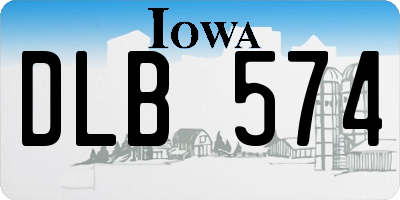 IA license plate DLB574