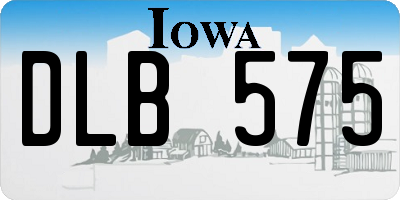 IA license plate DLB575