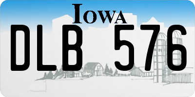 IA license plate DLB576