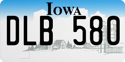 IA license plate DLB580
