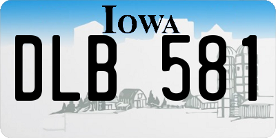 IA license plate DLB581