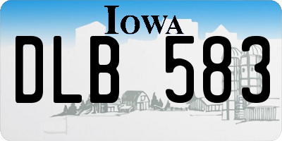 IA license plate DLB583