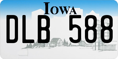 IA license plate DLB588