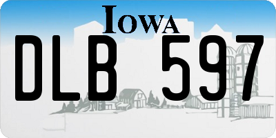 IA license plate DLB597
