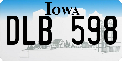 IA license plate DLB598