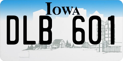 IA license plate DLB601