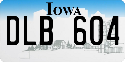 IA license plate DLB604